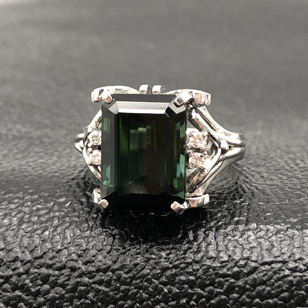 Custom Jewelry Tourmaline Diamond Ring, T(4.13ct), PT900, 7.2g, US Size 5.25 C297661