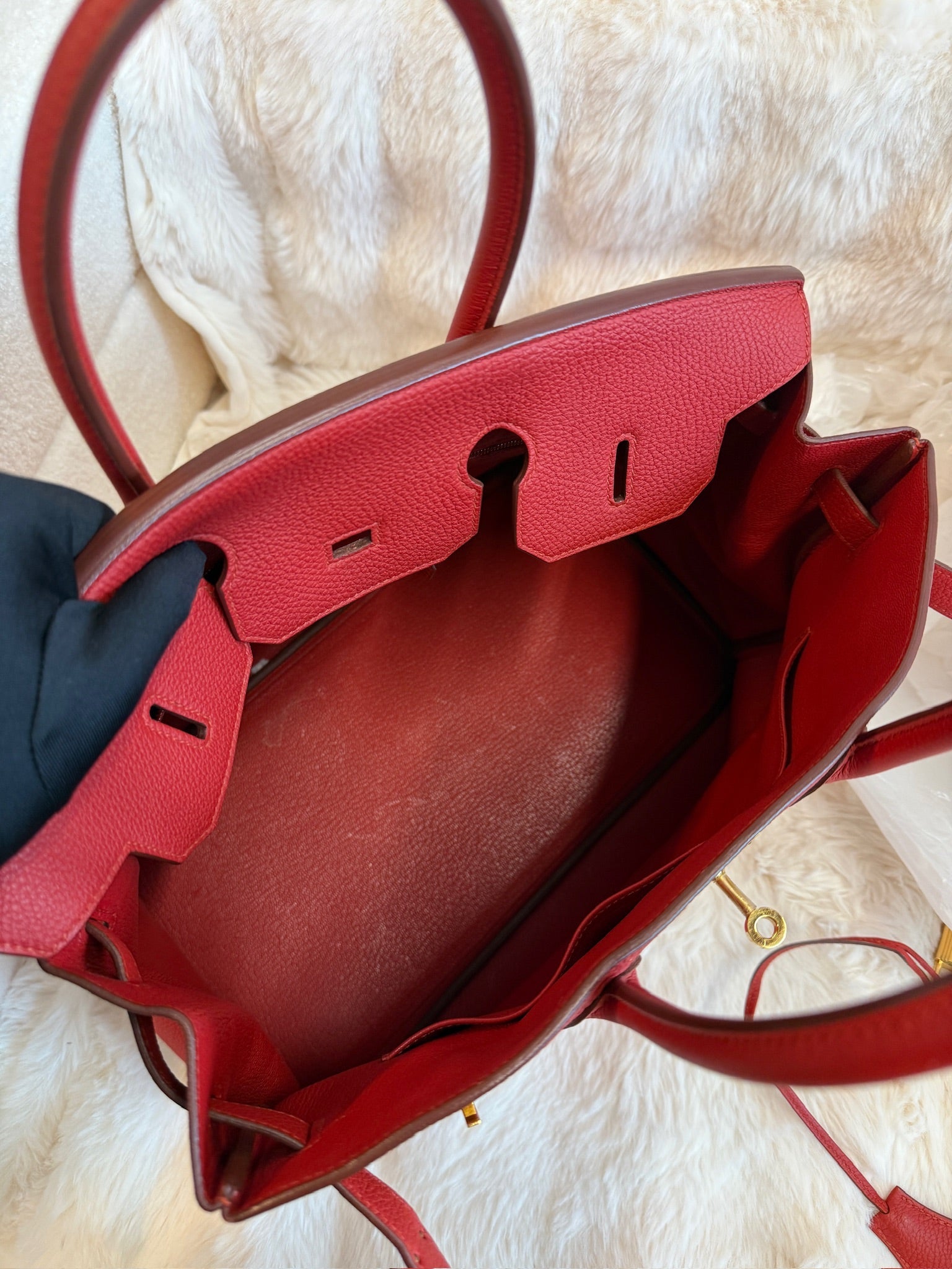 Hermès Birkin 35-Style Red Leather Handbag