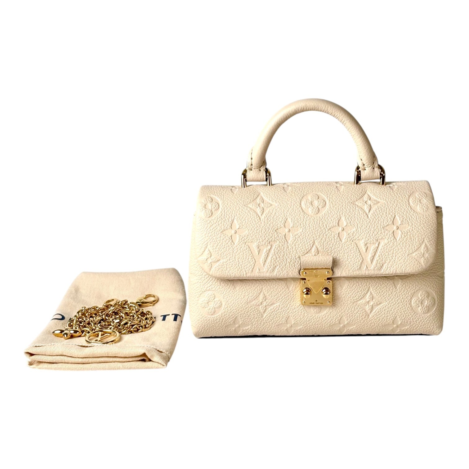 Louis Vuitton Nano Madeleine Bag White Calfskin
