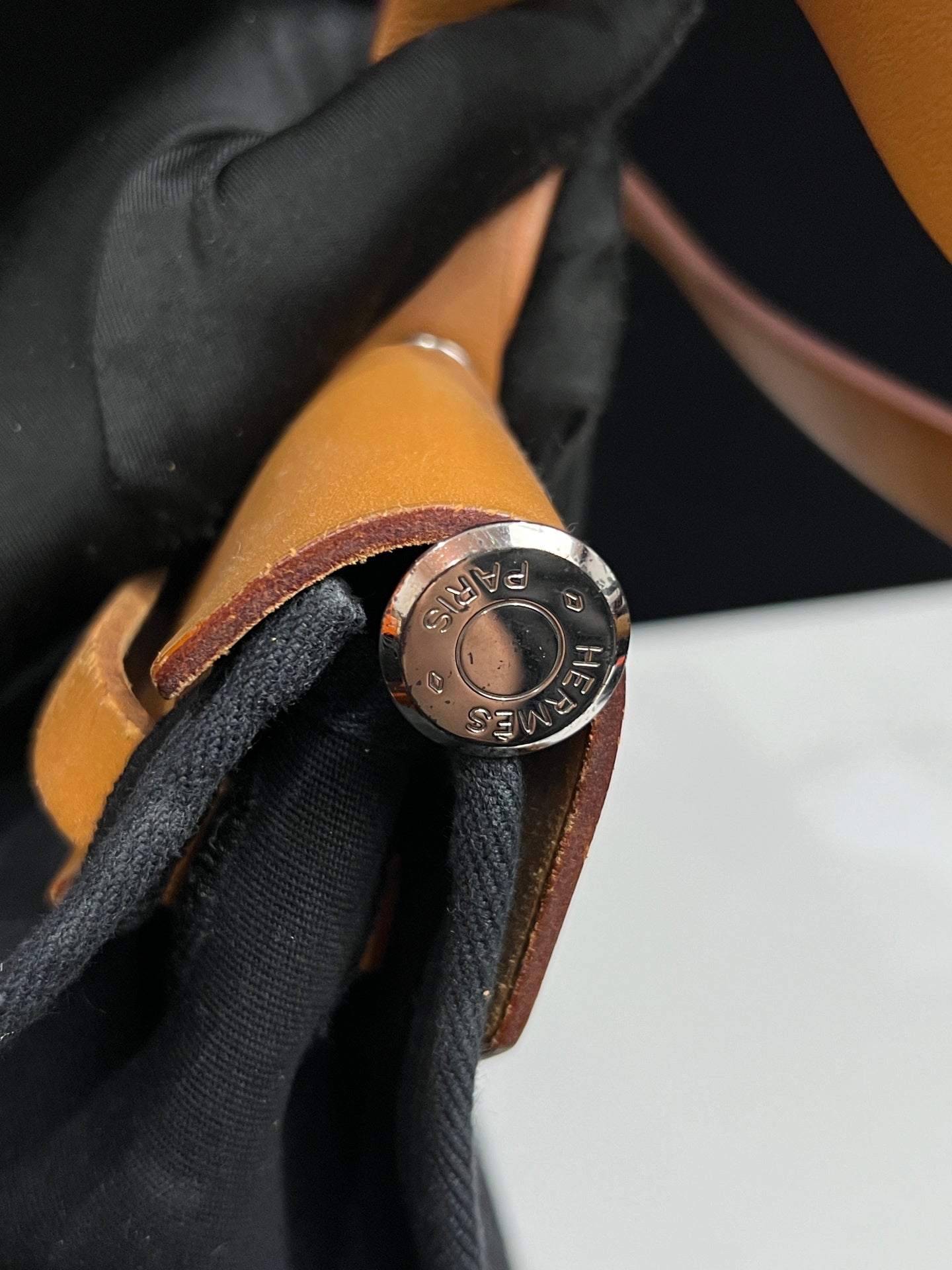 Hermès Herbag 31 Black Canvas Tan Leather Palladium Hardware G Stamp