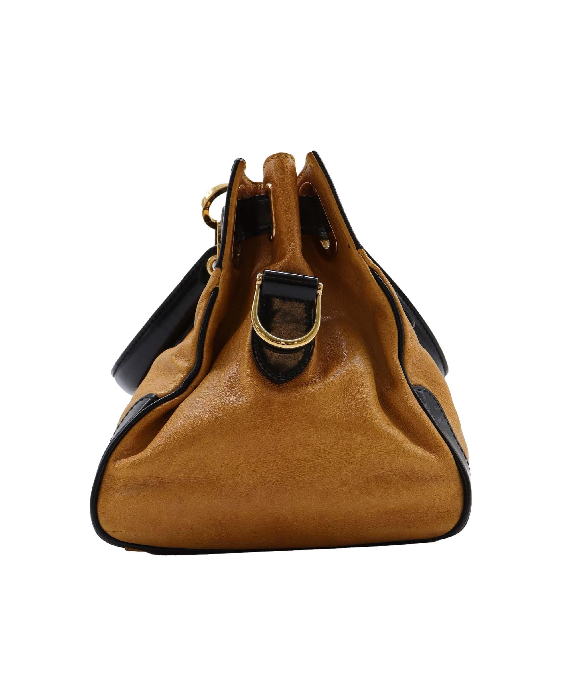 Balenciaga Balenciaga Lune Black & Mustard Leather Handbag RJL1425