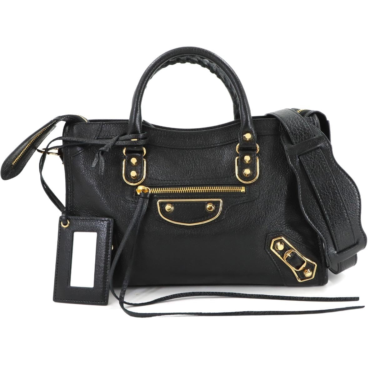 BALENCIAGA BALENCIAGA Metallic Edge City Hand Shoulder Bag Leather Black 432831 90317417