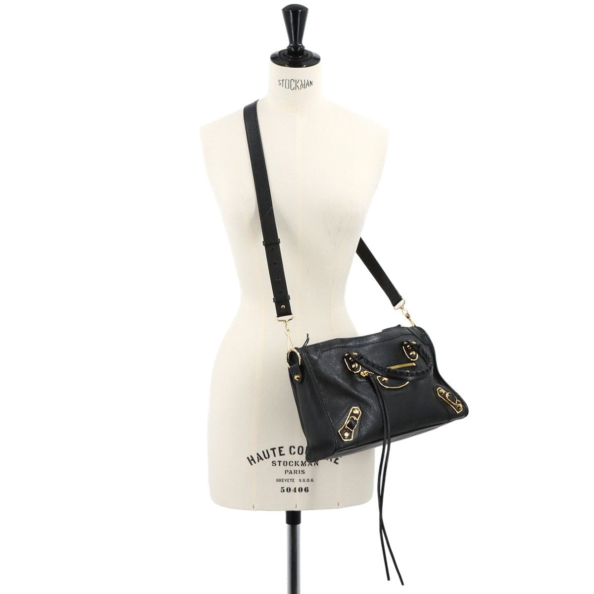 BALENCIAGA BALENCIAGA Metallic Edge City Hand Shoulder Bag Leather Black 432831 90317417