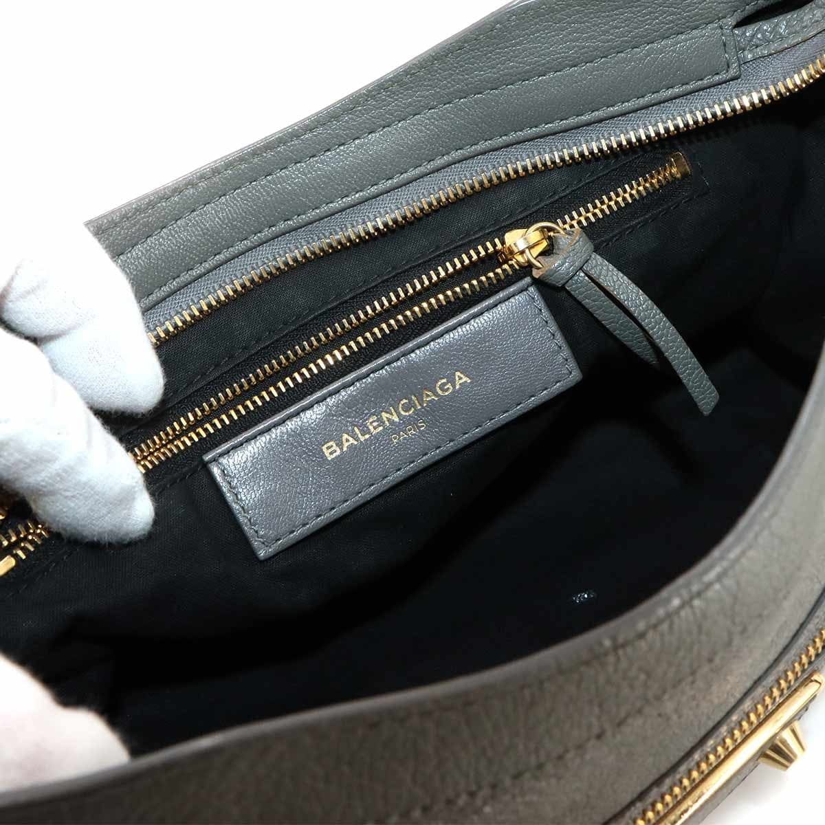 BALENCIAGA BALENCIAGA Metallic Edge City Hand Shoulder Bag Leather Gray 432831 90284983