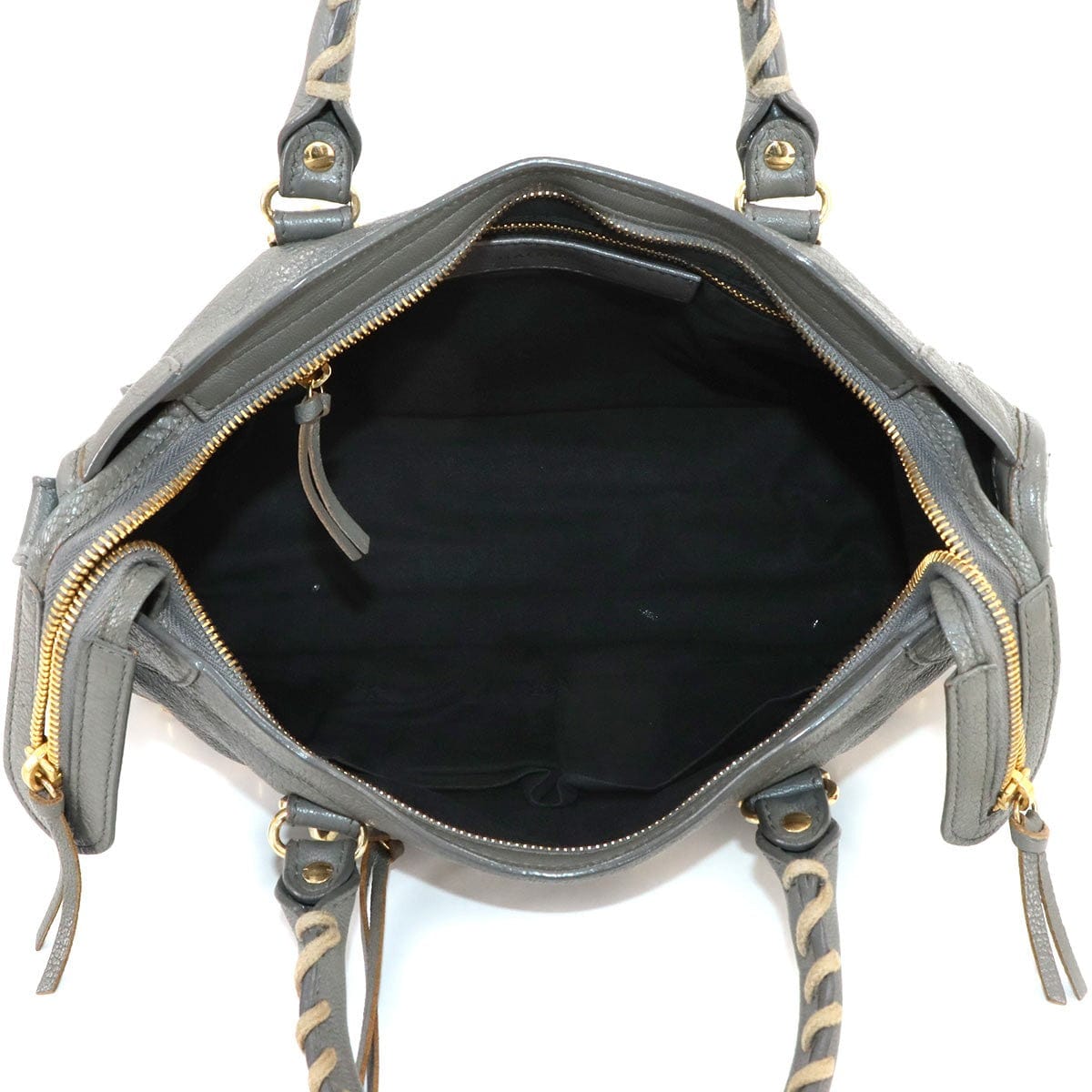 BALENCIAGA BALENCIAGA Metallic Edge City Hand Shoulder Bag Leather Gray 432831 90284983