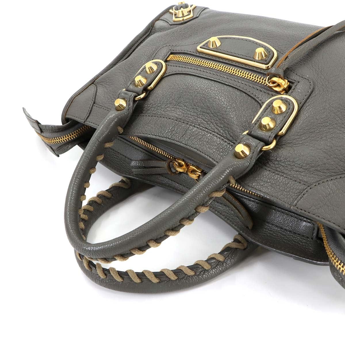 BALENCIAGA BALENCIAGA Metallic Edge City Hand Shoulder Bag Leather Gray 432831 90284983