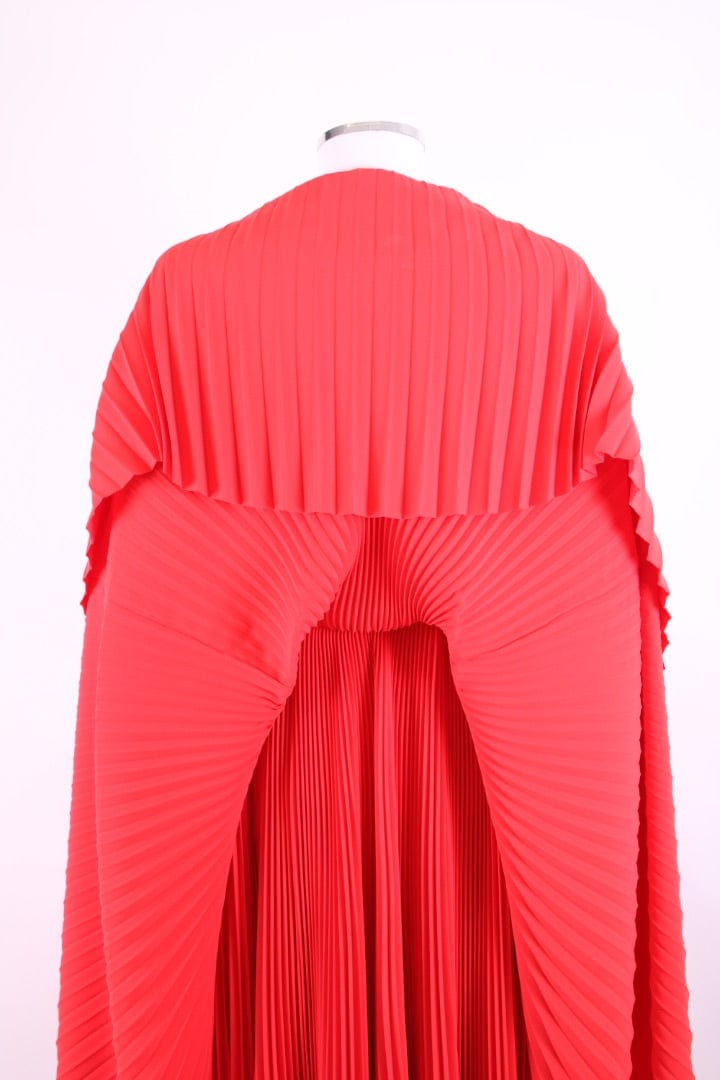 Balenciaga Balenciaga Cruise 2024 Caped Pleated Gown Red 10