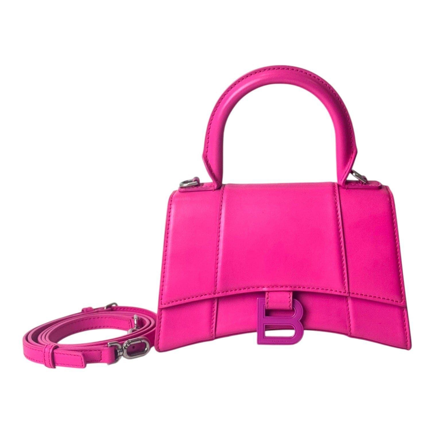 Balenciaga Balenciaga Mini Pink Hourglass Bag with Strap