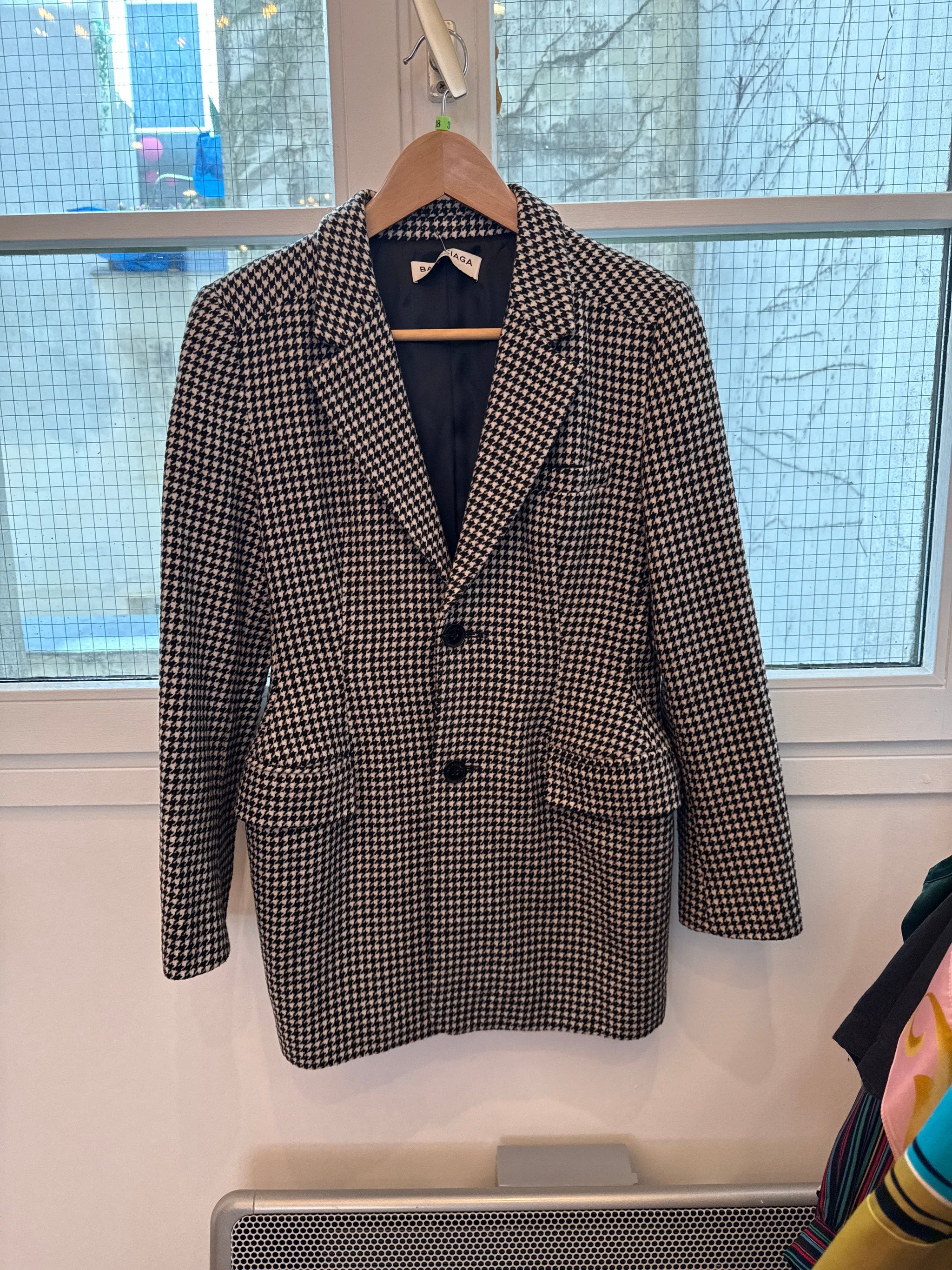 Houndstooth Balenciaga Logo Jacket Balenciaga Houndstooth Waist