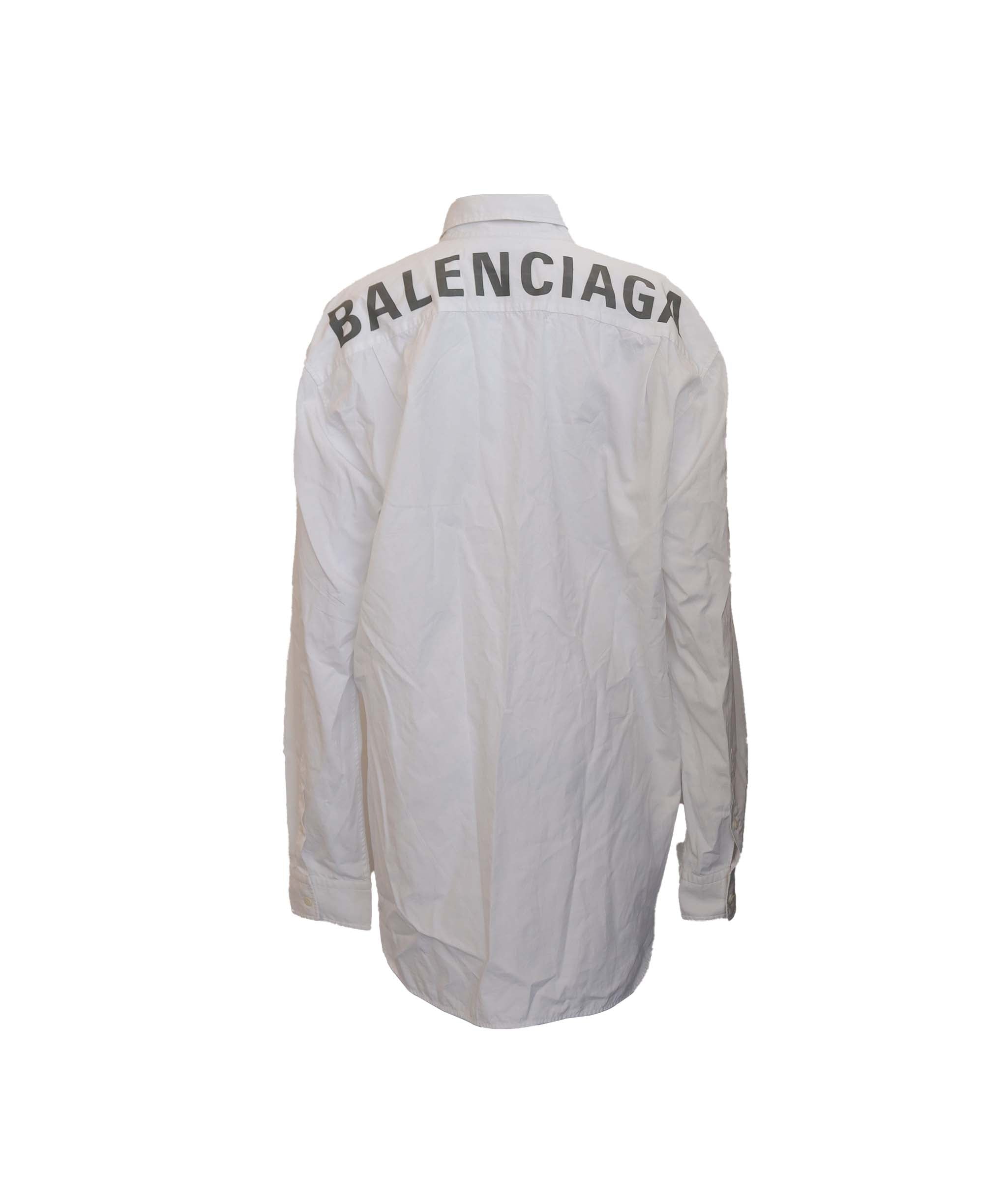 Balenciaga Balenciaga Long Sleeve Shirt White Grey Logo Size S SKC1934