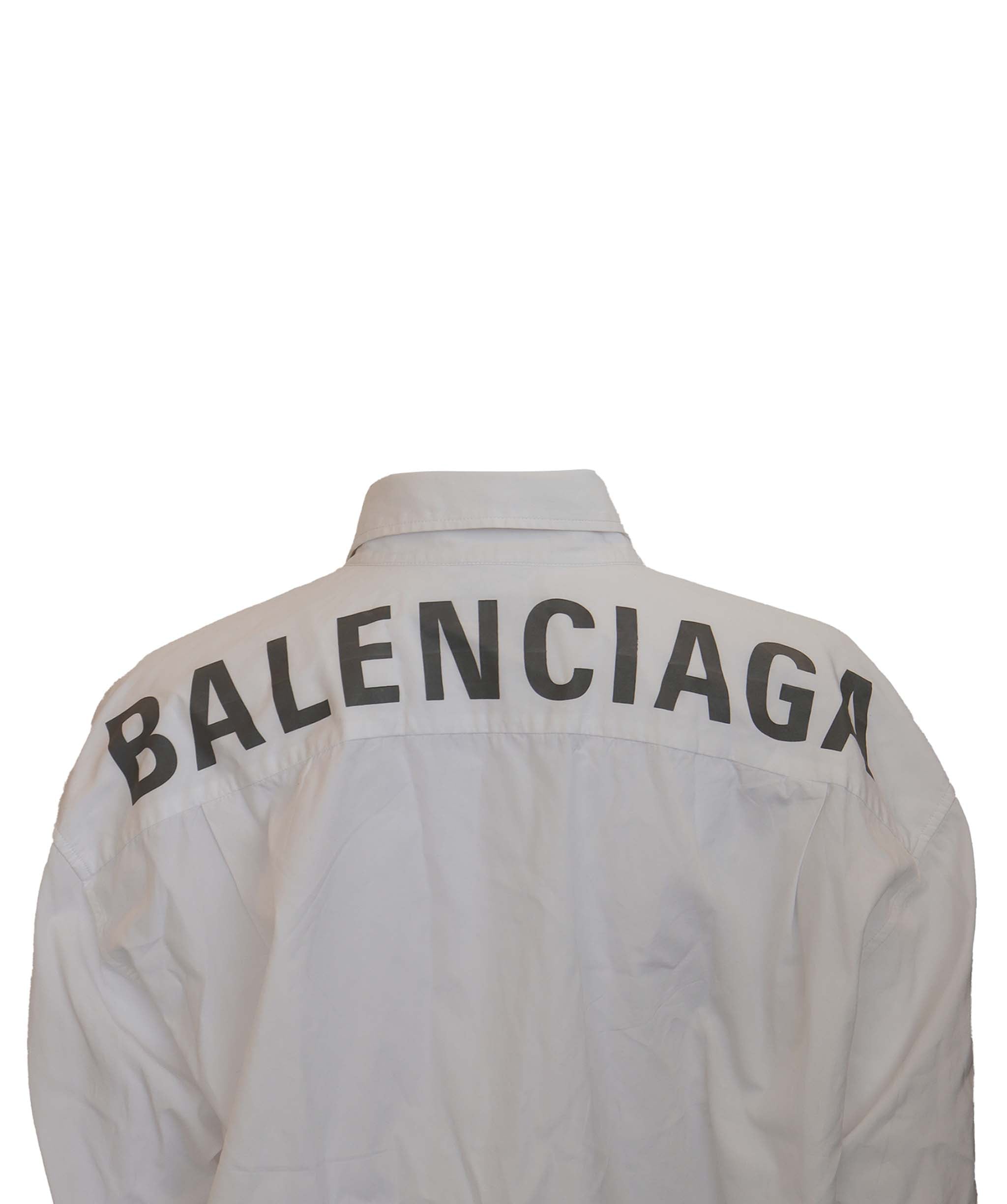 Balenciaga Balenciaga Long Sleeve Shirt White Grey Logo Size S SKC1934