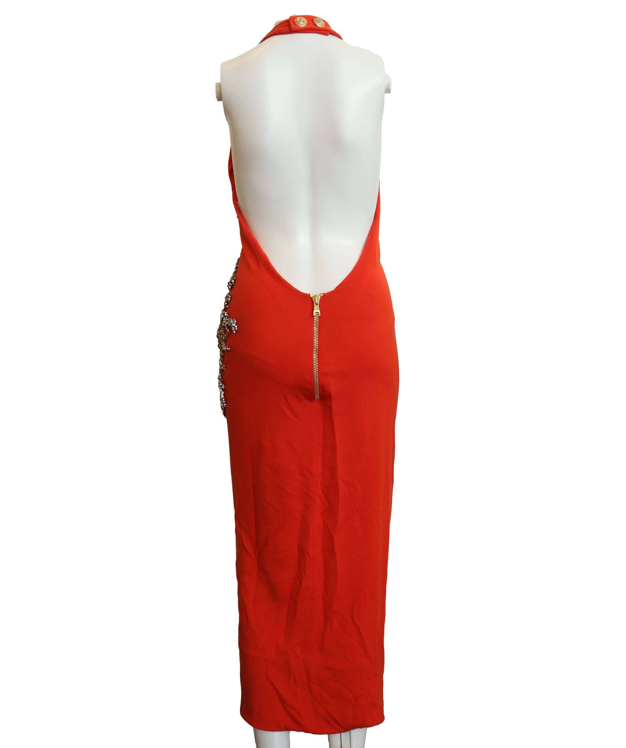 Balmain Balmain Orange Dress with Crystals AGC2903