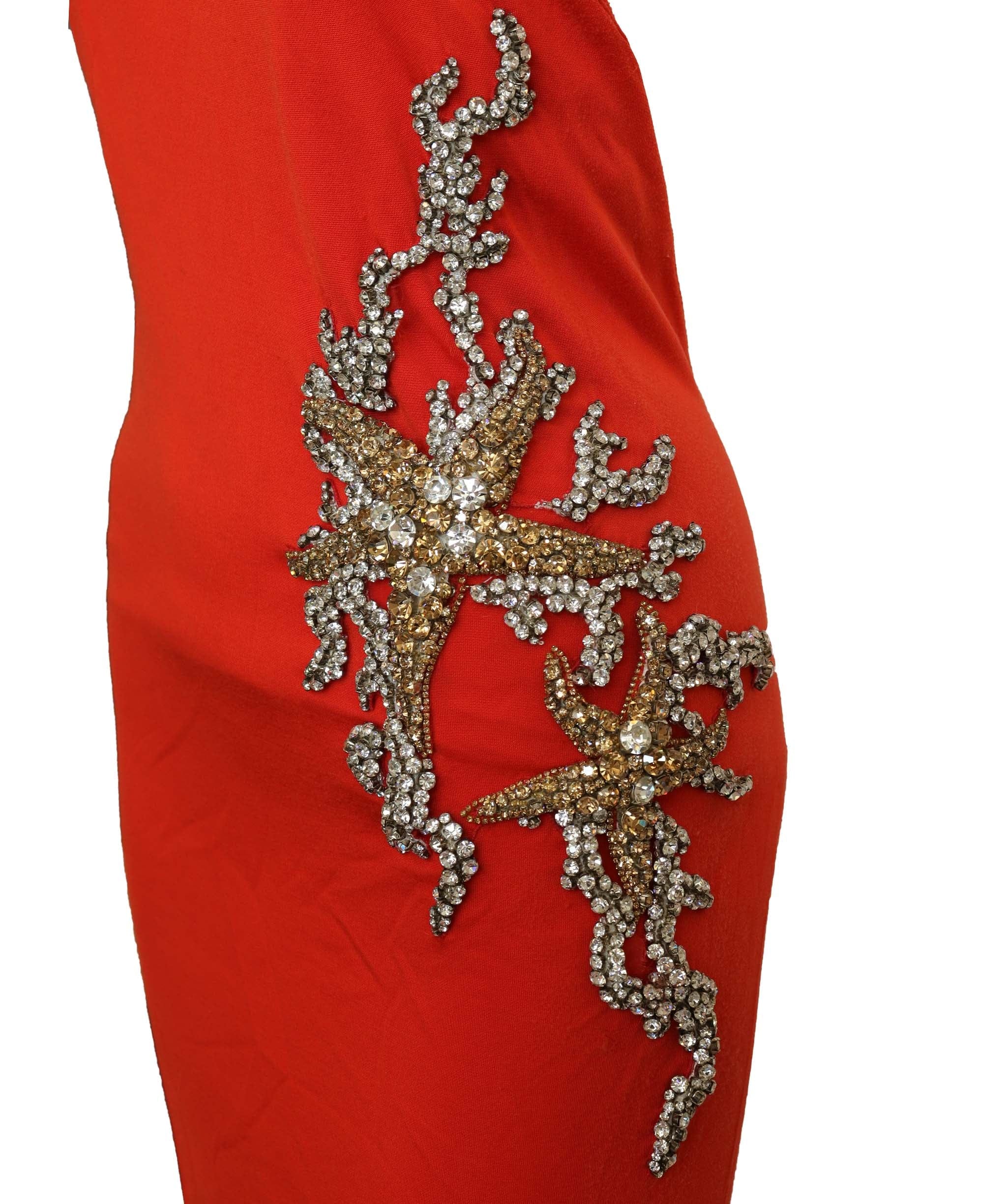 Balmain Balmain Orange Dress with Crystals AGC2903