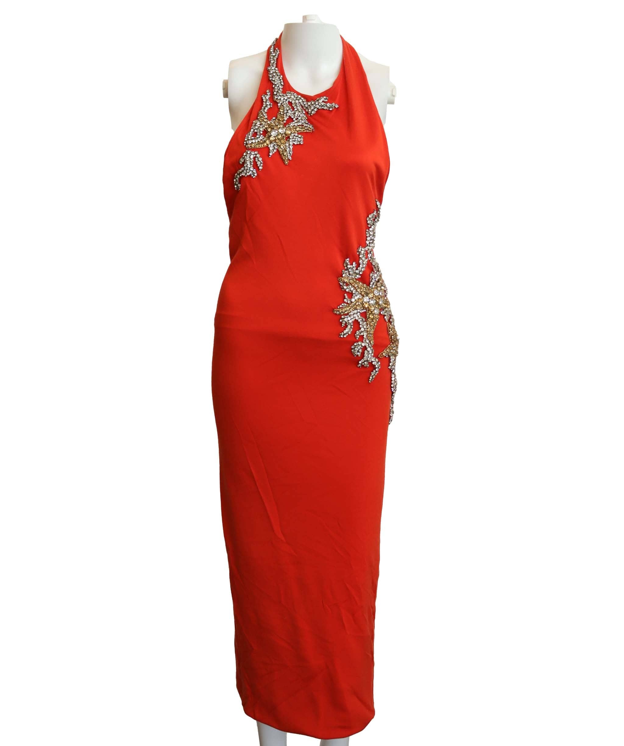 Balmain Balmain Orange Dress with Crystals AGC2903