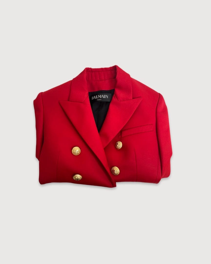 Balmain Red Balmain Blazer, 10