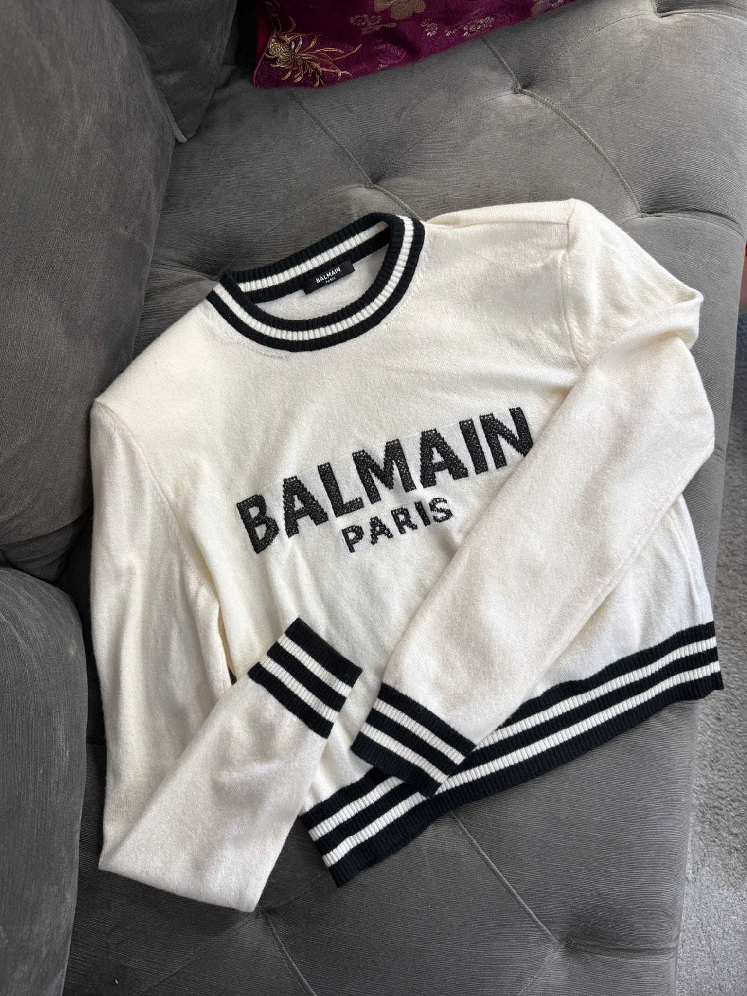 Balmain Balmain Black n White Sweatshirt 38 ASC7014