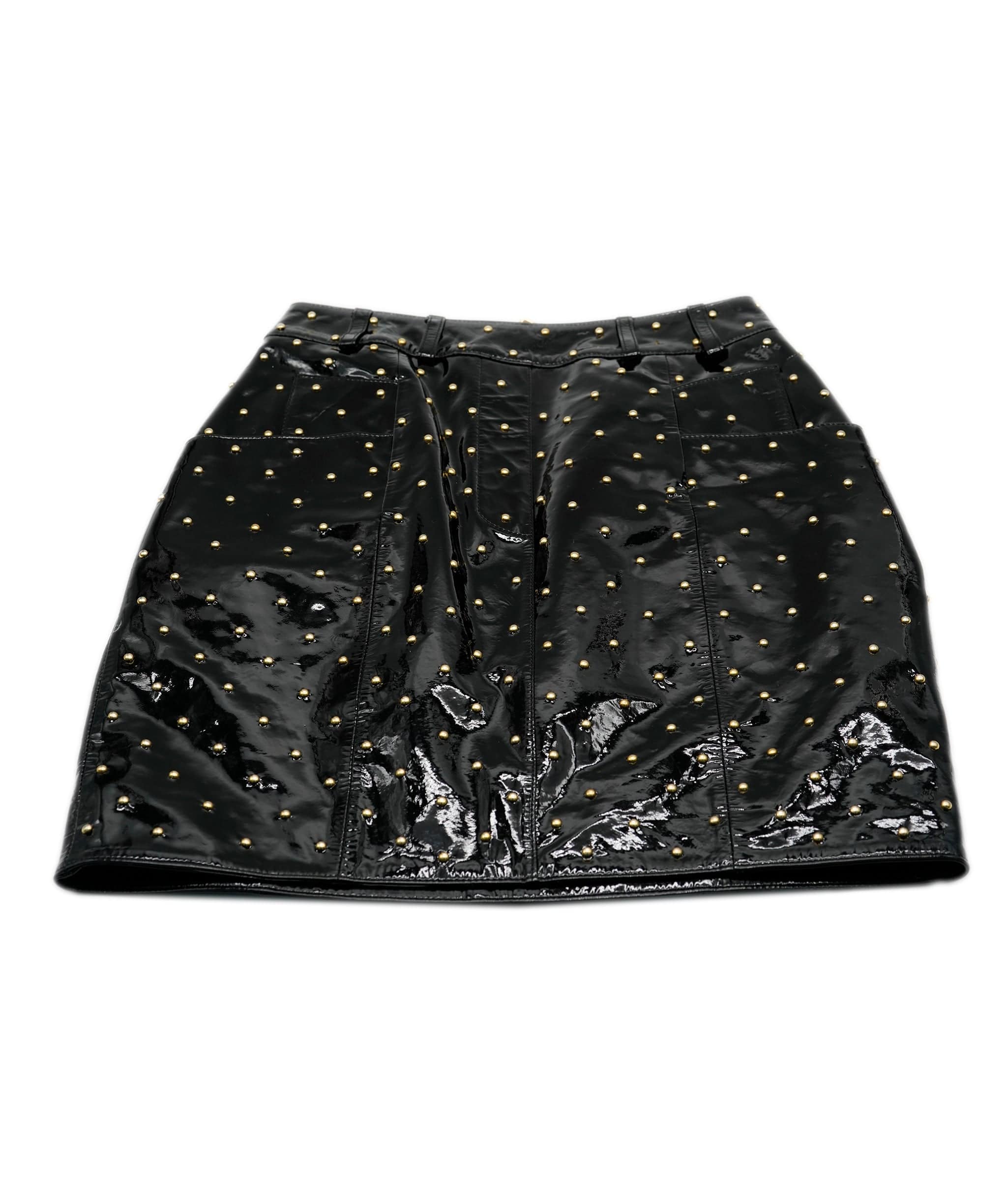 Balmain Balmain mini skirt patent with studs AVC1976