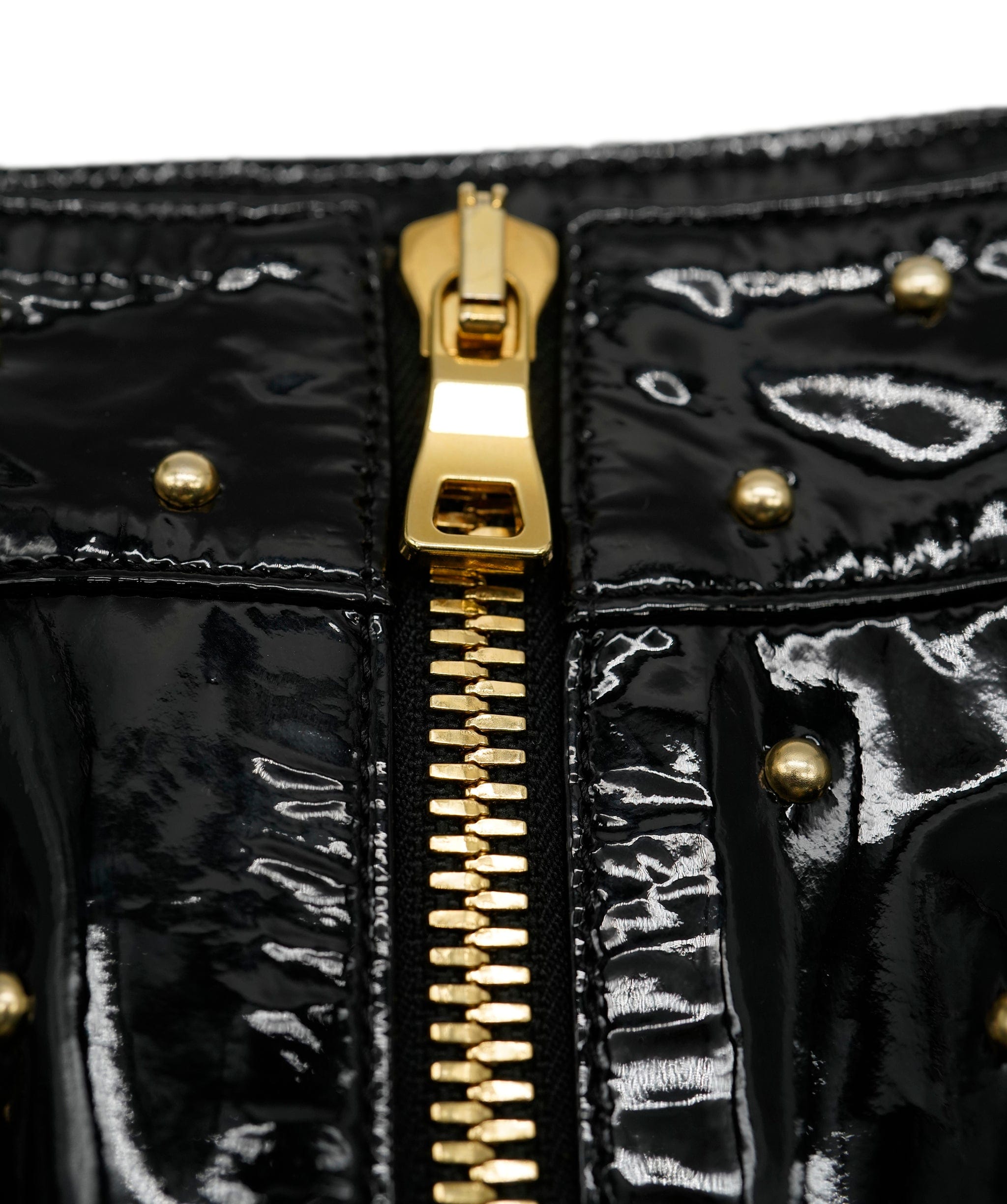 Balmain Balmain mini skirt patent with studs AVC1976