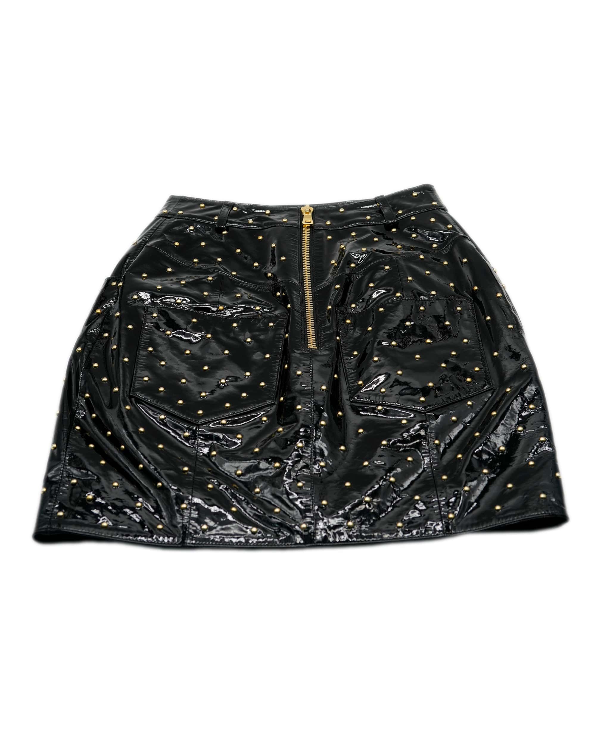 Balmain Balmain mini skirt patent with studs AVC1976