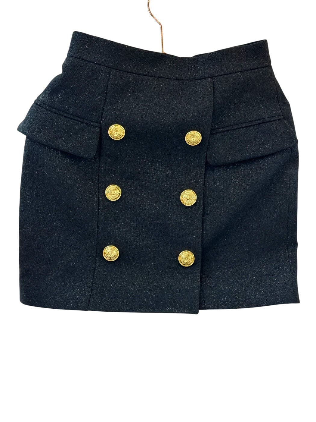 Balmain Balmain High-Waisted Mini Skirt Black Virgin Wool - Size 38