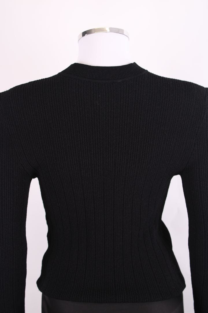 Balmain Balmain L/S Ribbed Knit Top Black S