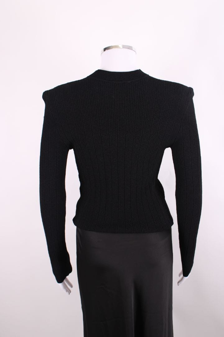Balmain Balmain L/S Ribbed Knit Top Black S
