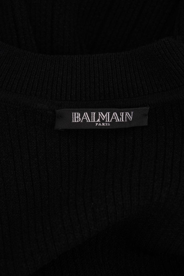 Balmain Balmain L/S Ribbed Knit Top Black S