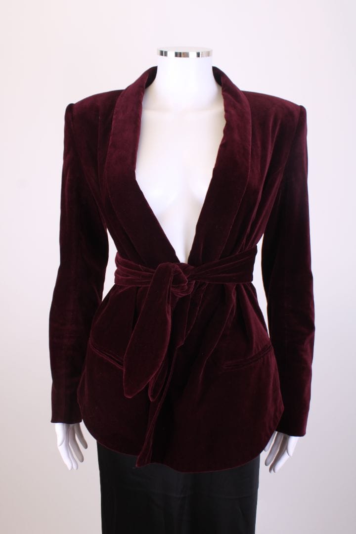 Balmian Balmian Velvet Blazer Burgundy 10