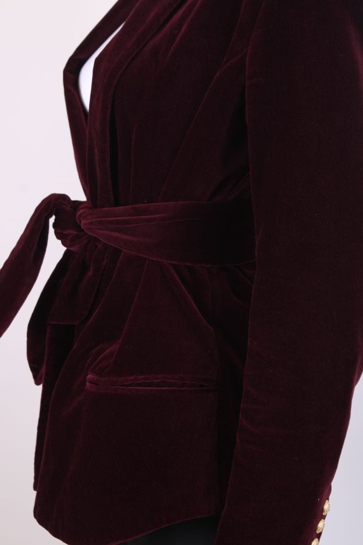 Balmian Balmian Velvet Blazer Burgundy 10