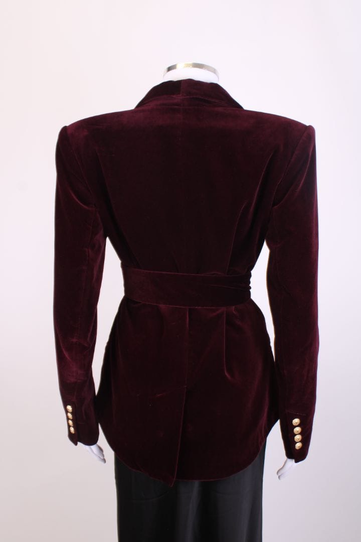 Balmian Balmian Velvet Blazer Burgundy 10