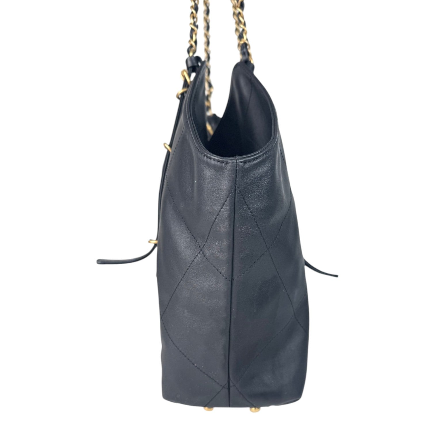 Chanel 25S Large Black Calfskin Tote Bag