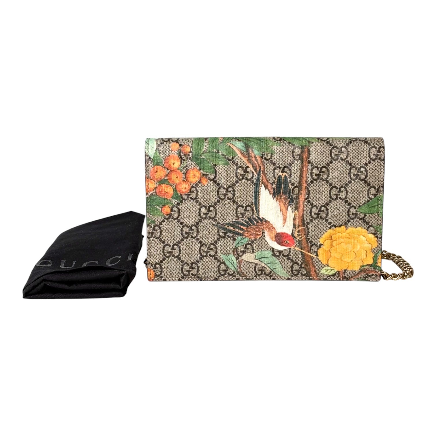 Gucci GG Supreme Monogram Tian Wallet On Chain