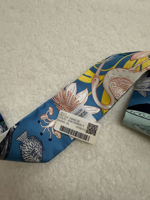 Hermès Twilly Scarf - Navy Tropical Paradise