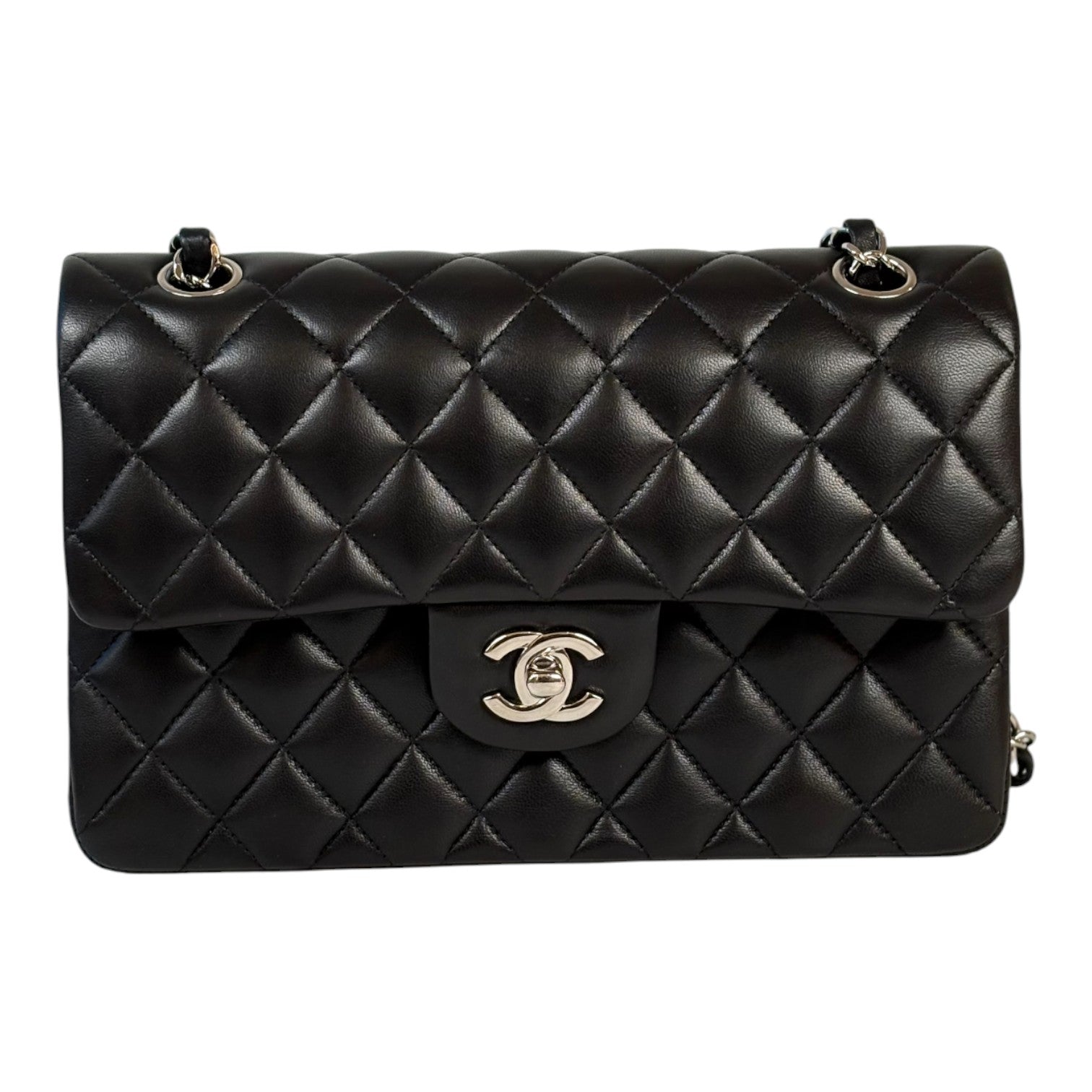 Chanel Classic Flap Small Bag in Black Lambskin