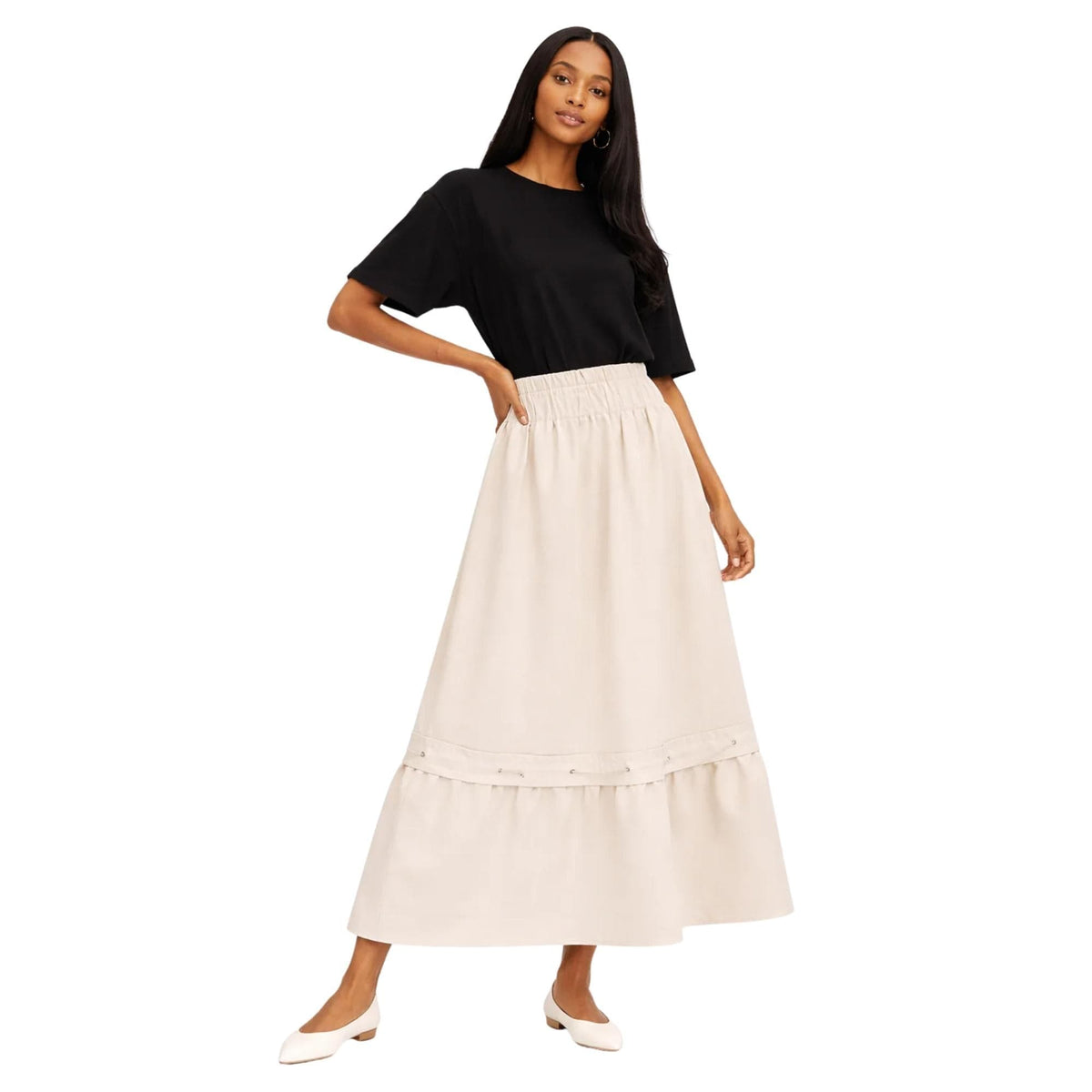 BETTERKIND STRING WAVE LONG SKIRT “JOYEON” (التنورة)