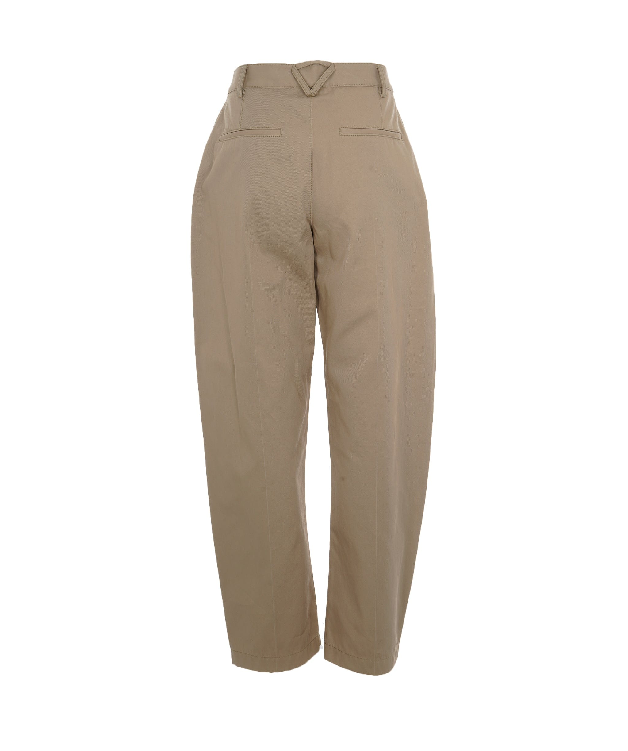 Bottega Veneta Bottega Veneta Beige Cotton Twill High Waisted Straight Leg Trousers UKL1470