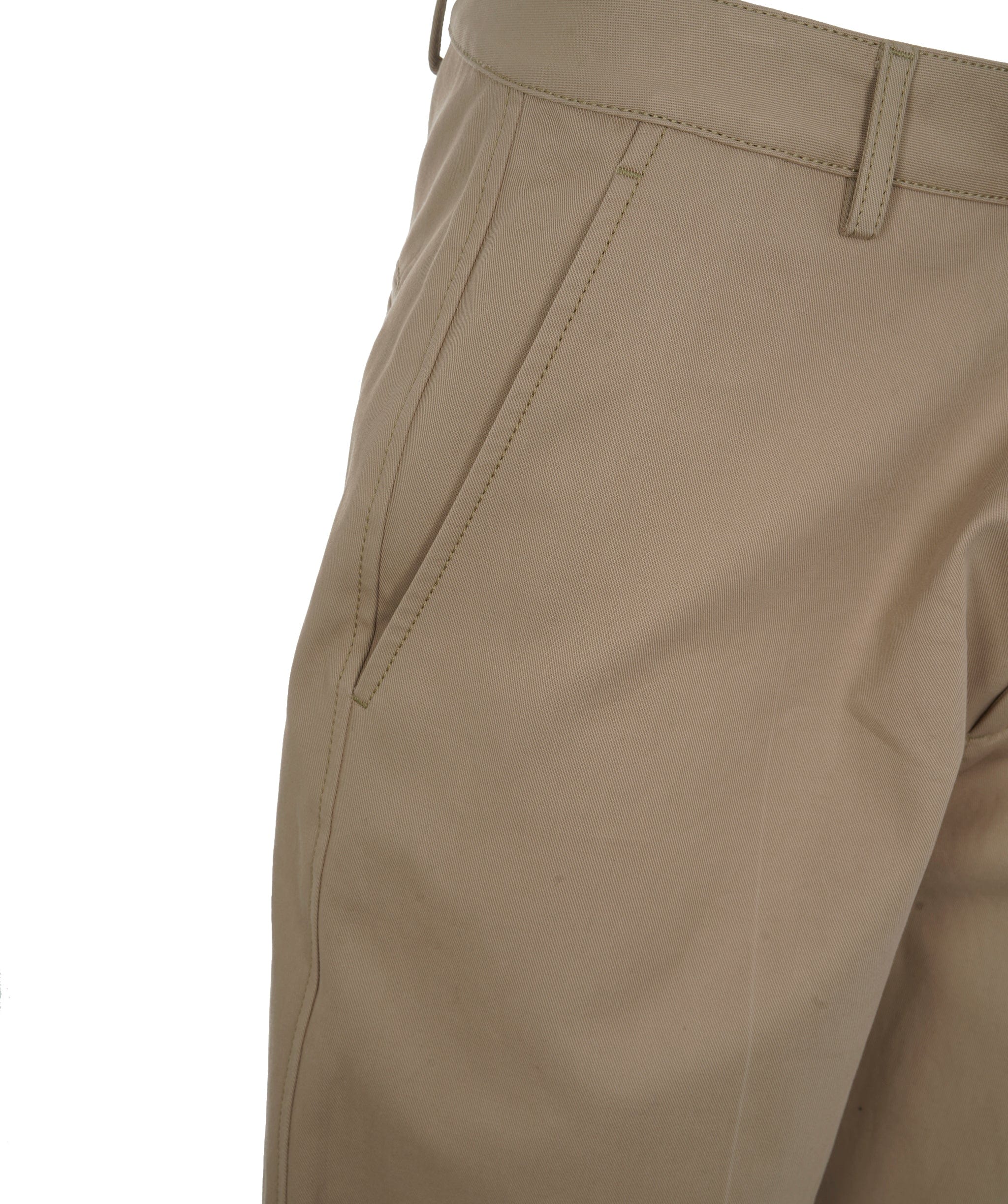 Bottega Veneta Bottega Veneta Beige Cotton Twill High Waisted Straight Leg Trousers UKL1470