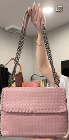 Bottega Veneta Bottega Veneta Leather Pink Intrecciato Chain Shoulder Bag B0626YJ64Z