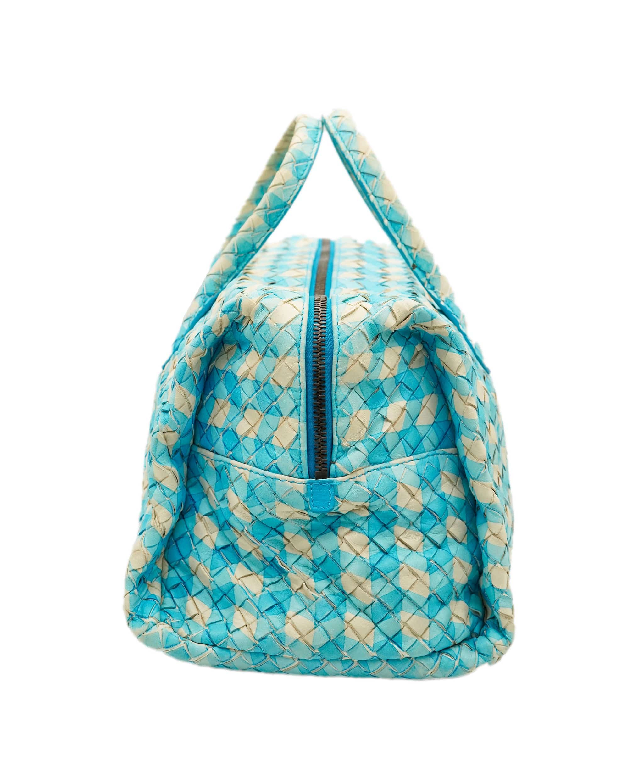 Bottega Veneta BOTTEGA VENETA INTRECCIATO Hand Bag Leather Outlet Blue Auth 82006 DBXS1678