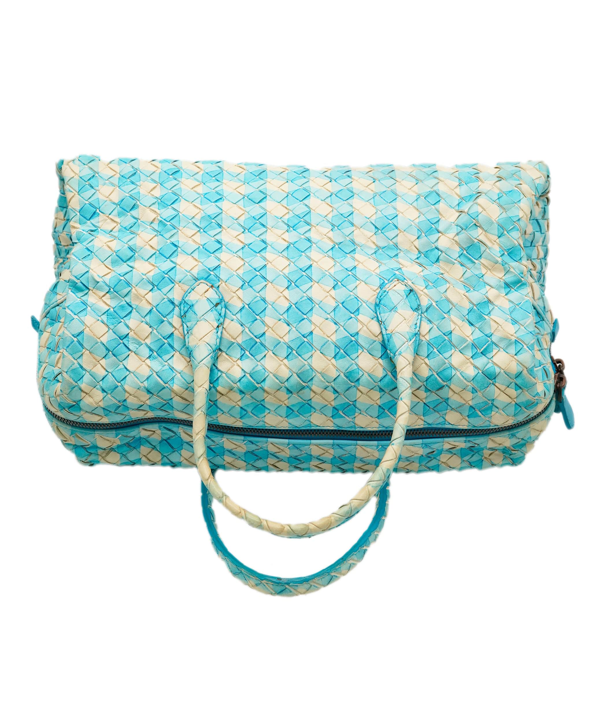 Bottega Veneta BOTTEGA VENETA INTRECCIATO Hand Bag Leather Outlet Blue Auth 82006 DBXS1678