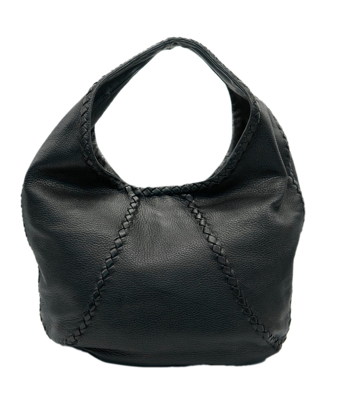 Bottega Veneta BOTTEGA VENETA INTRECCIATO Hobo Shoulder Bag Leather Black 212741 Auth am5896 DBXS1677