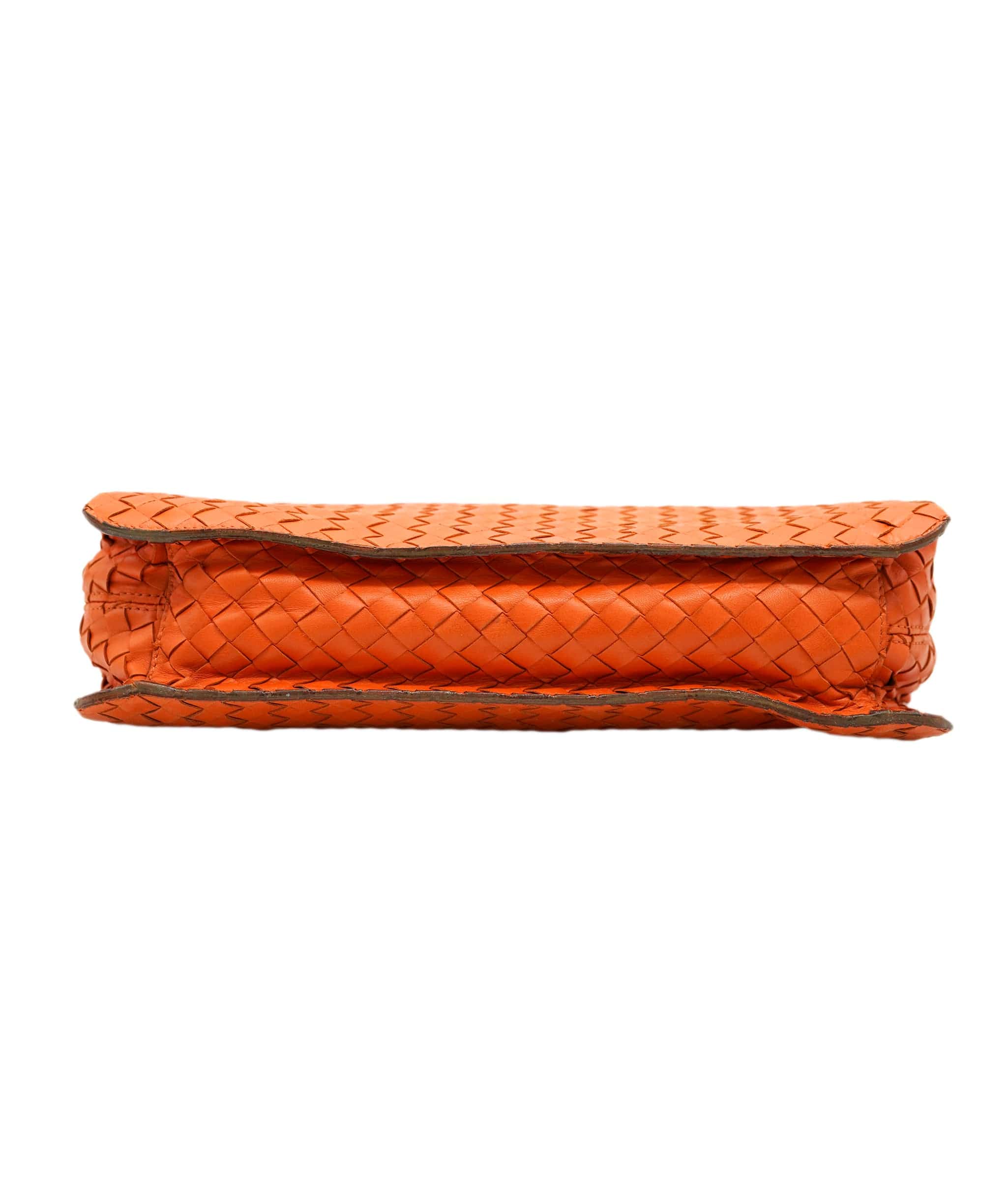 Bottega Veneta BOTTEGA VENETA INTRECCIATO Shoulder Bag Leather Outlet Orange Auth 67184 DBXS1673