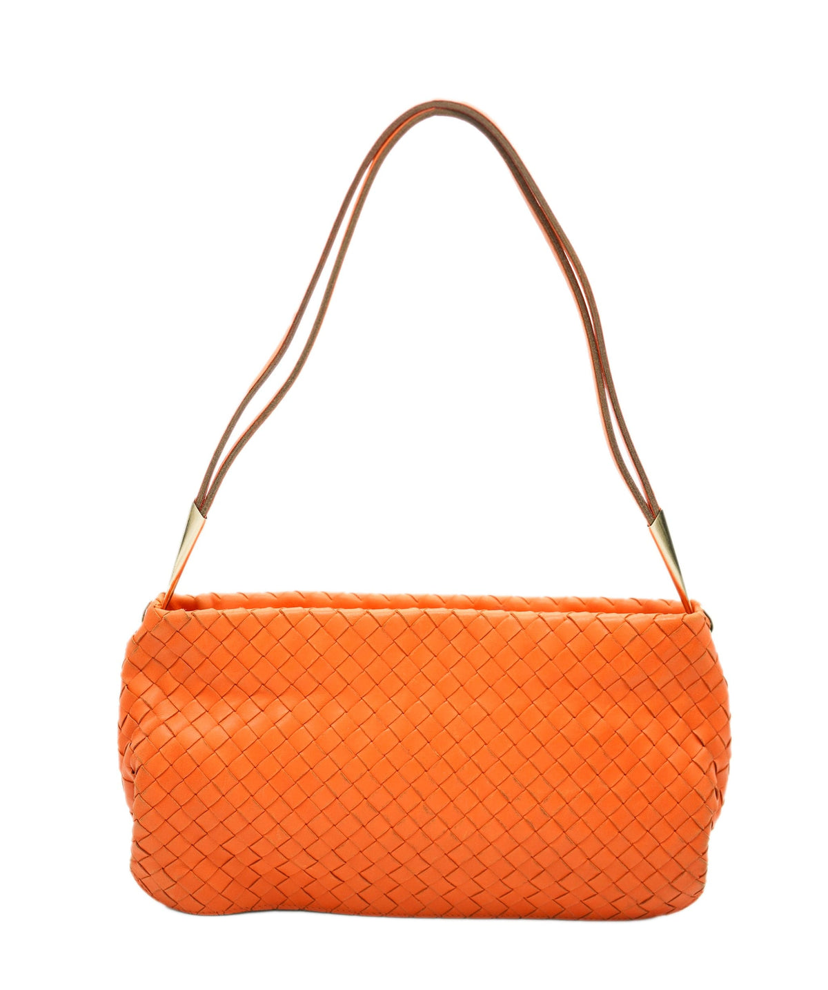 Bottega Veneta BOTTEGA VENETA INTRECCIATO Shoulder Bag Leather Outlet Orange Auth 67184 DBXS1673