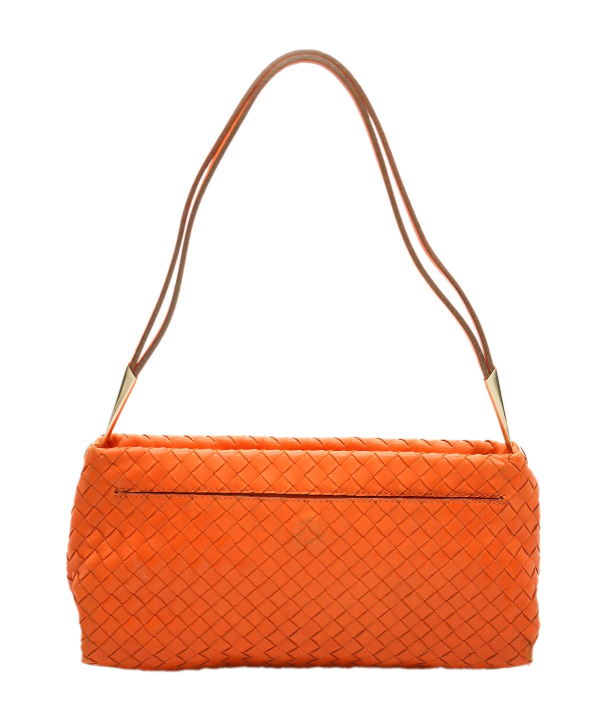 Bottega Veneta BOTTEGA VENETA INTRECCIATO Shoulder Bag Leather Outlet Orange Auth 67184 DBXS1673