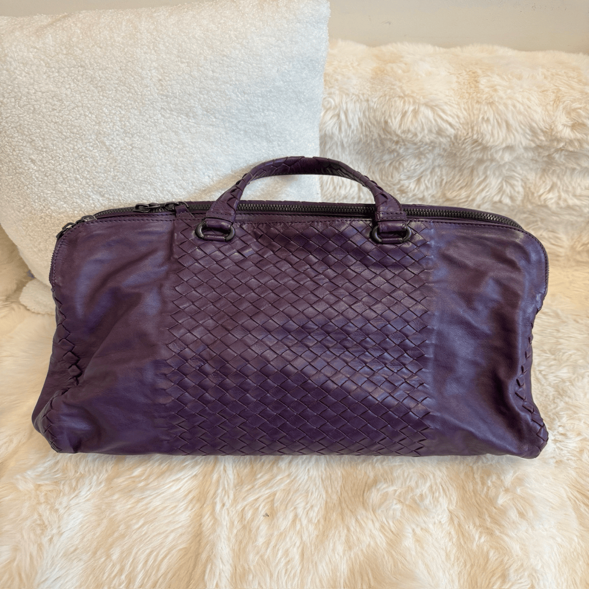 Bottega Veneta Bottega Veneta Intrecciato Handbag Purple / Woven Leather AKC0471