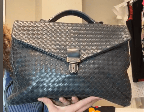 Bottega Veneta Bottega Veneta Nappa Intrecciato Briefcase Business Bag Black Leather