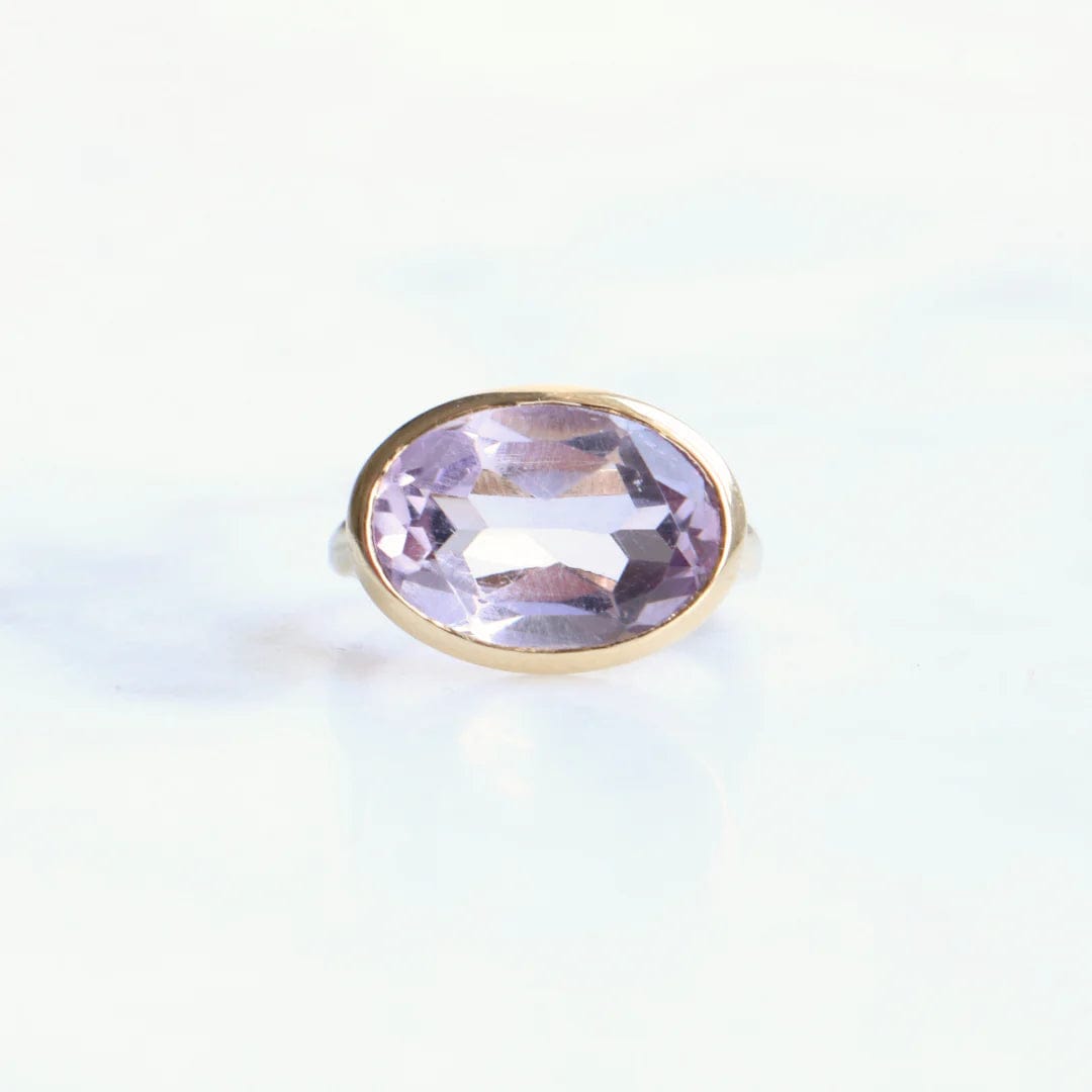 Brand Name 9ct Gold Oval Cut Amethyst Ring ASC5008