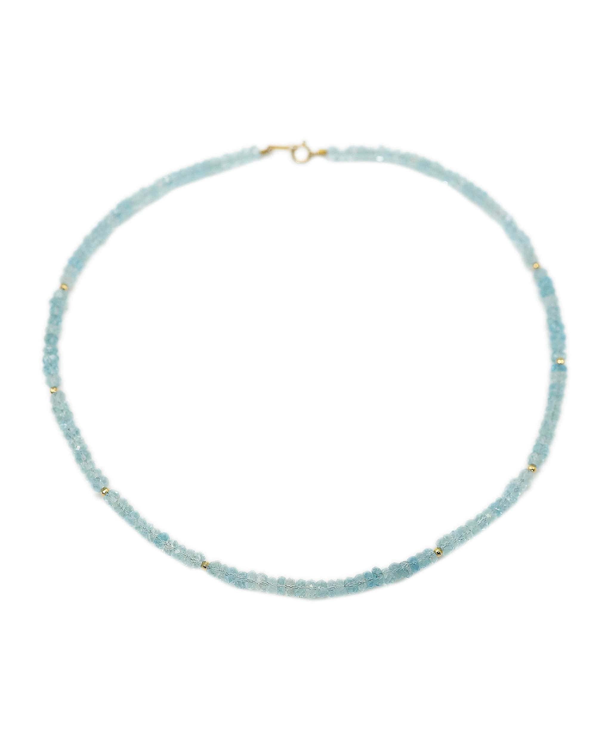 Brand Name Santa Maria Aquamarine Beads Necklace YG DXBV0028