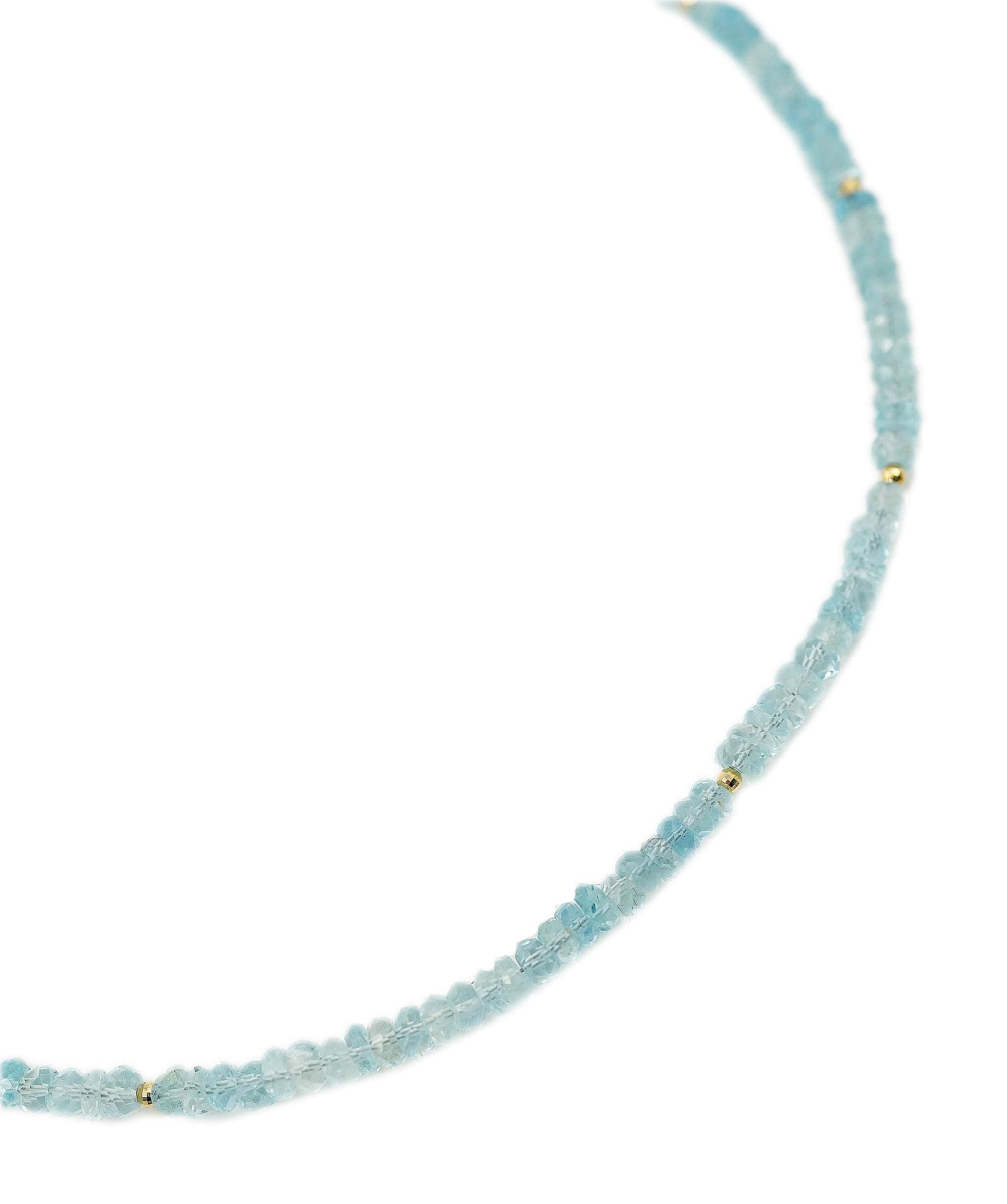 Brand Name Santa Maria Aquamarine Beads Necklace YG DXBV0028