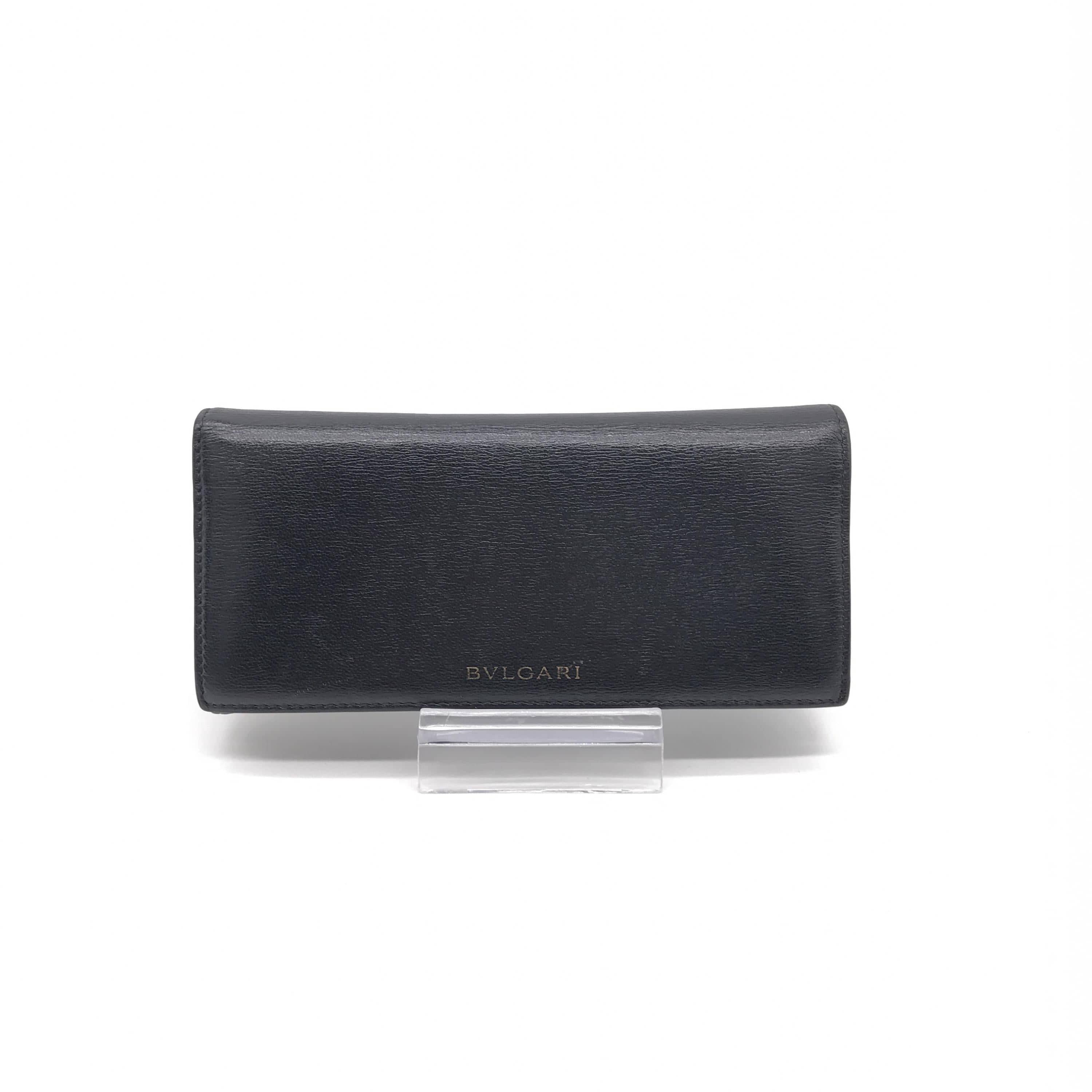 Bulgari Bulgari Black leather long wallet for men ALC3211